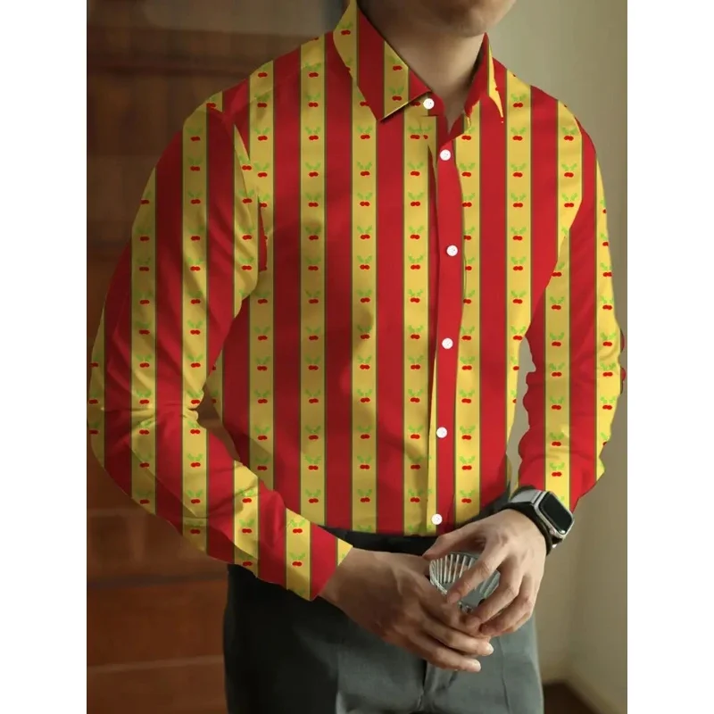 Men'S Elegant Casual Shirt - Black with Abstract Green Graphic Print, Long Sleeve Button-Up, All-Season Regular Fit,