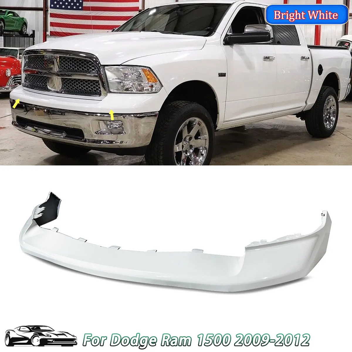 

Front Bumper Upper Molding Compatible with Ram 1500 Dodge 2011-2012 Front Bumper Top Trim Panel Cover Three Color Are Available