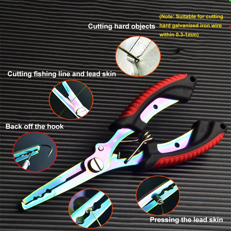 Stainless Steel Fishing Pliers Fishing Hook Remover Saltwater Resistant Fishing Braided Line Cutter Scissors Fishing Equipment