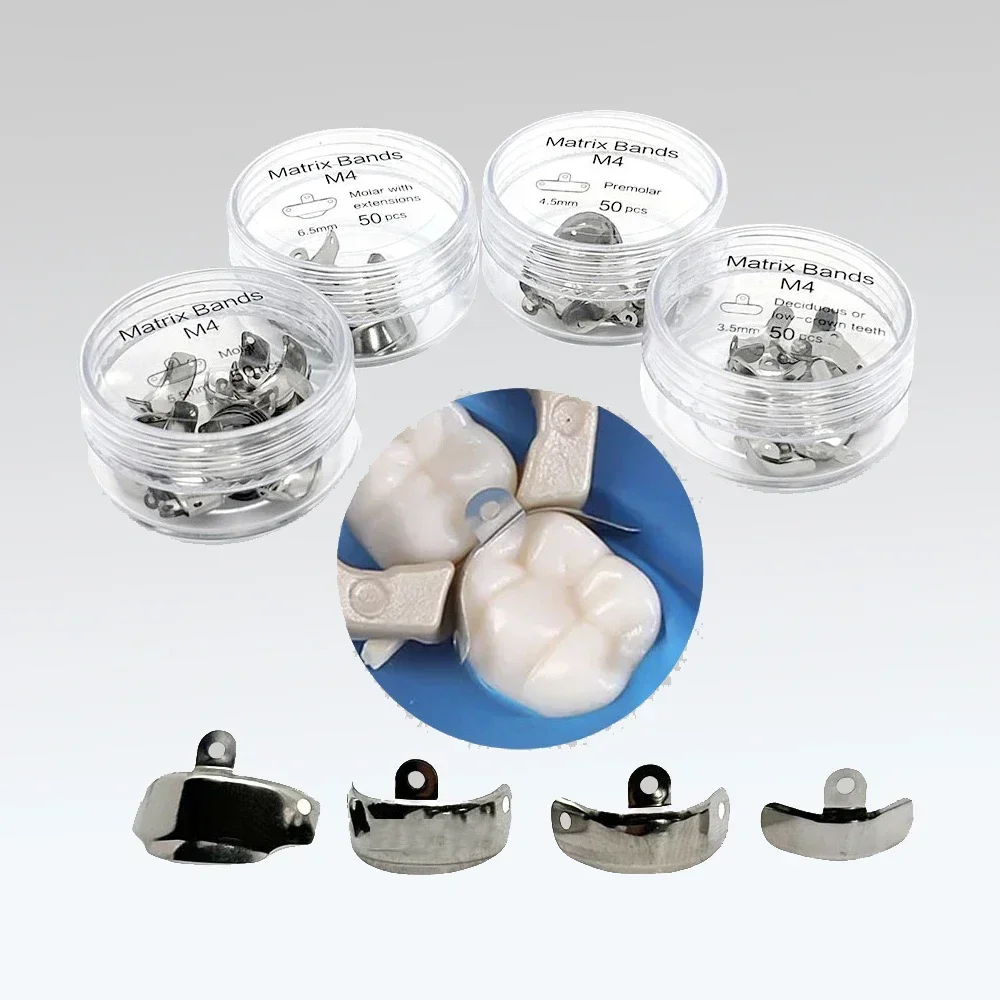 

50 шт./кор., стоматологические матричные ленты, секционные контурные металлические матрицы, автоклавируемые сменные зубы, стоматологическая лаборатория, материал для ухода за полостью рта