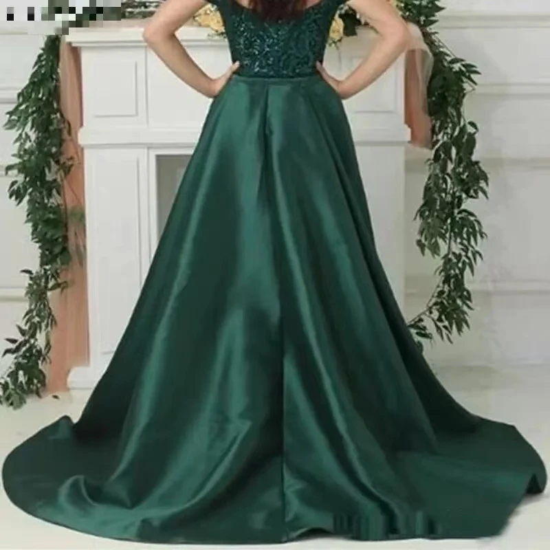 Dark Green Detachable Train For Dresses Front Open Removable Skirt Bridal Evening Party Overskirt Custom Made Colors