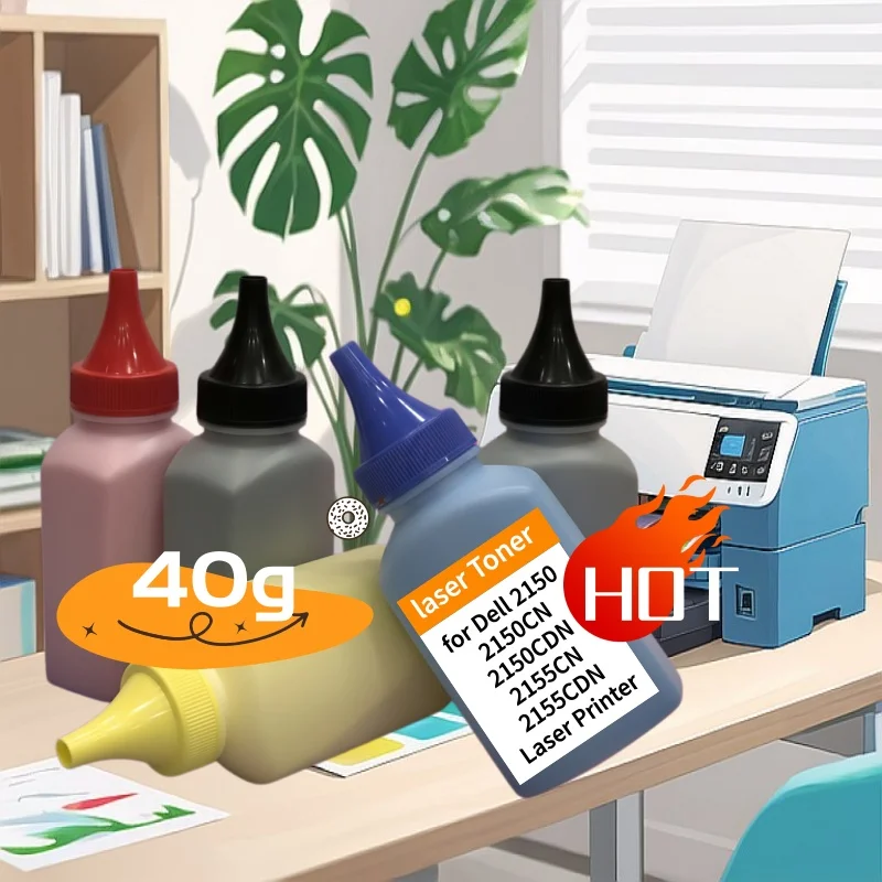 

Color Toner Refill Powder Compatible for Dell 2150 2150CN 2150CDN 2155CN 2155CDN Laser Printer for Dell 2155 2150