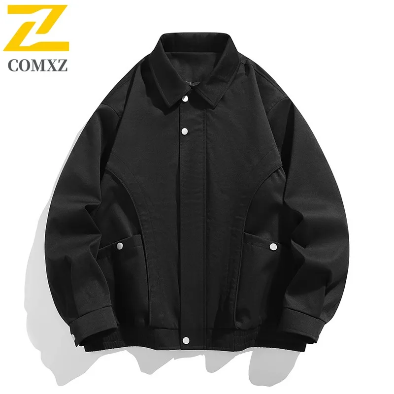 Maxbarley Men Plus Size Casual Stand Collar Jacket 2025 Loose Fit Slim Coat Comfortable Lightweight Fashionable Trendy Outerwear