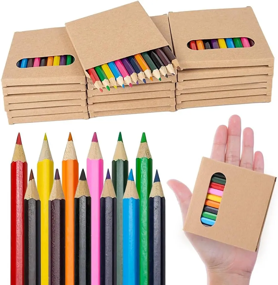 1set Mini Buntstift Kawaii Kinder Kinder Kleine Zeichnung Stift Nette Holz Buntstift Set Für Schule Liefert Geschenk