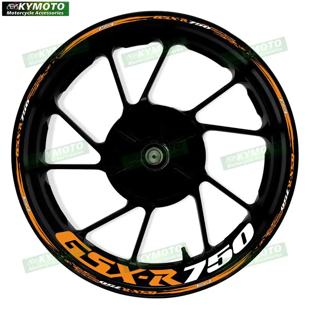 ل GSX-R750 GSXR750 عاكس دراجة نارية الملحقات 17 بوصة العجلات الأمامية والخلفية الشارات هدية عجلة شريط الشارات ملصقات