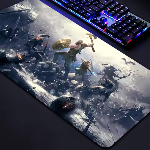 Large Mouse Pad Gaming Mat God of War Non-slip Gamer Pads Laptop Keyboard Accessories Mause Pc Extended Rubber Deskmat Mousepad