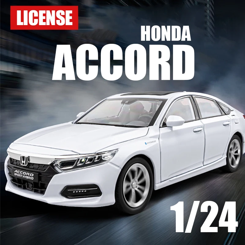 

1:24 Scale Accord Limousine Sound Light Alloy Diecast Car Luxy Model Simulated Collect Ornament Children Birthday Gift Recommend