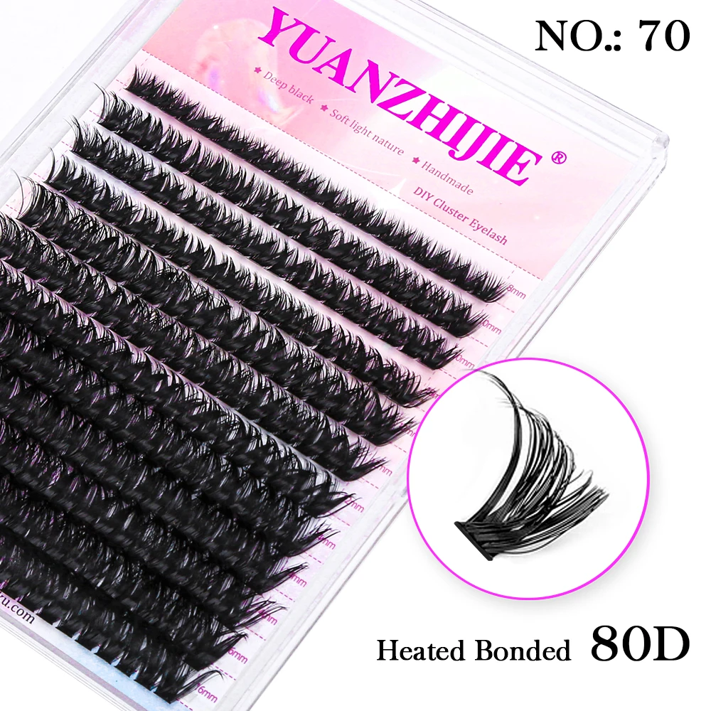 12 lijnen Super Pluizige YUANZHIJIE DIY Wimpers Cluster Individuele wimper Trossen Premium Materiaal Multi Puntige Natuurlijke Wimper