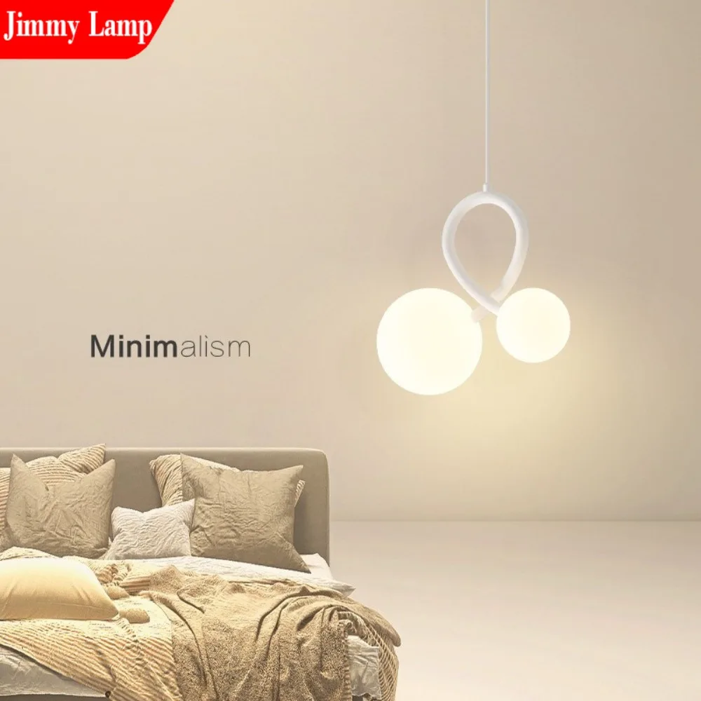 

Nordic Creative LED Cream Style Hanging Line Lamp Bedroom Sleep Desk Lamp Study Desk Desktop Office Reading Decorative