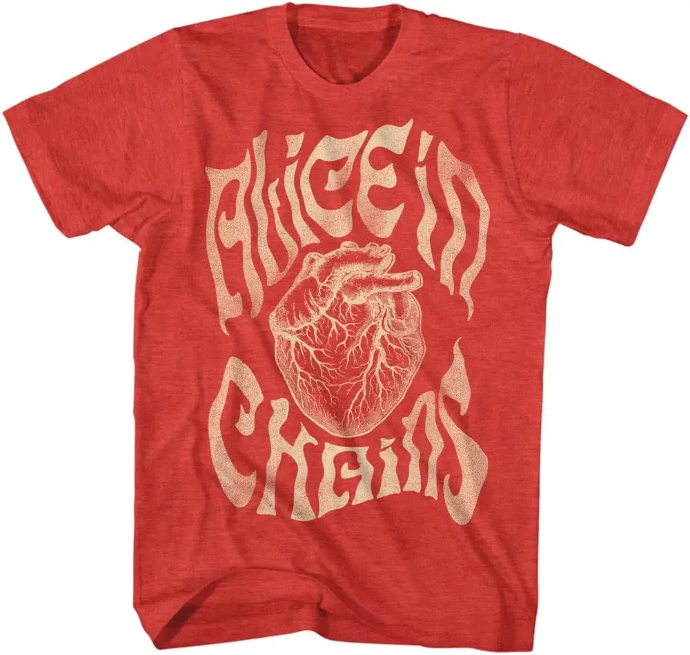 Alice in Chains T Shirt Heart Mens Short Sleeve T Shirts 90s Music Vintage Style Graphic Tees