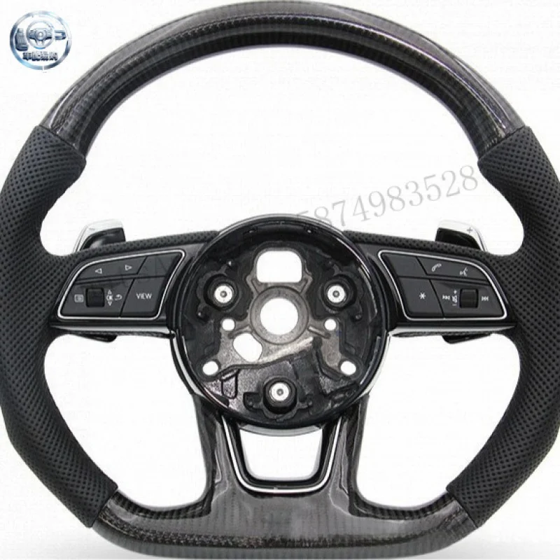 Suitable for Audi A3/A4L/A5/Q5 carbon fiber modified steering wheel with multi-function buttons, direct supply from the manufact