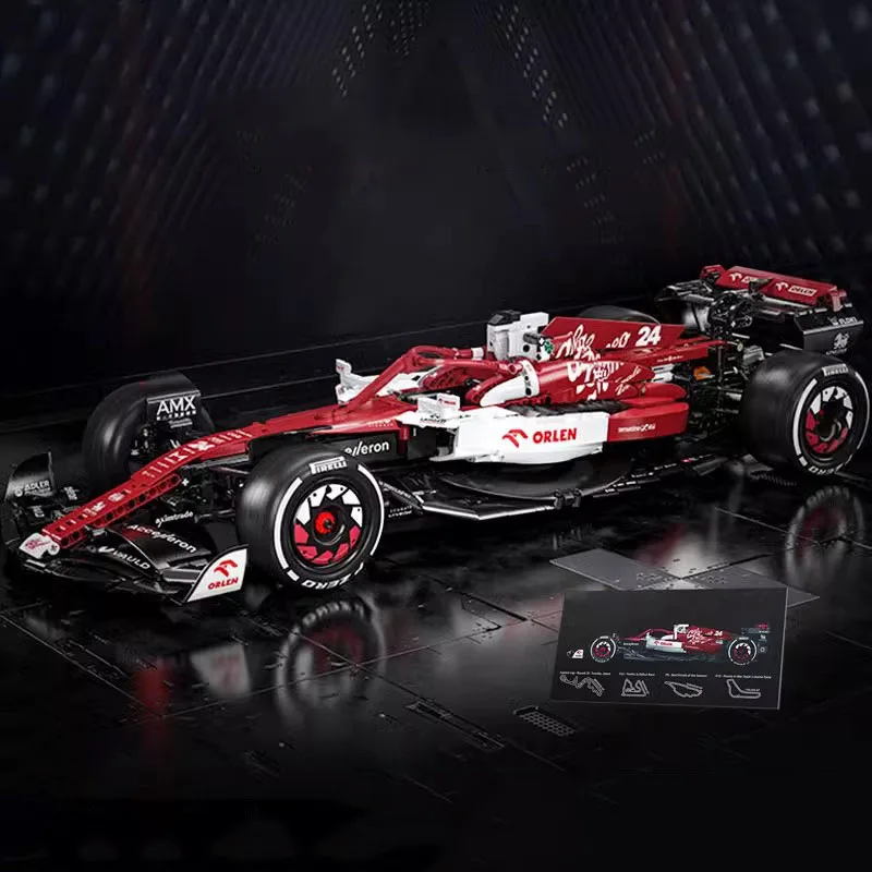 1:8 Scale Vehicle Building Block 2022 Alfa C42 ORLEN F1 Racing Car Formula 1 Technical Model Construction Bricks Toy For Gifts