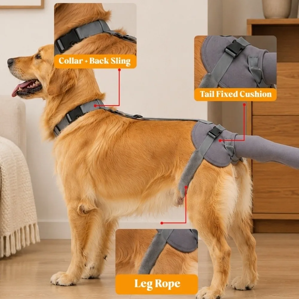 Adjustable Dog Tail Protector Prevents Licking Wounds Washable Dog Tail Cover Breathable Easy To Wear Pet Tail End Bag
