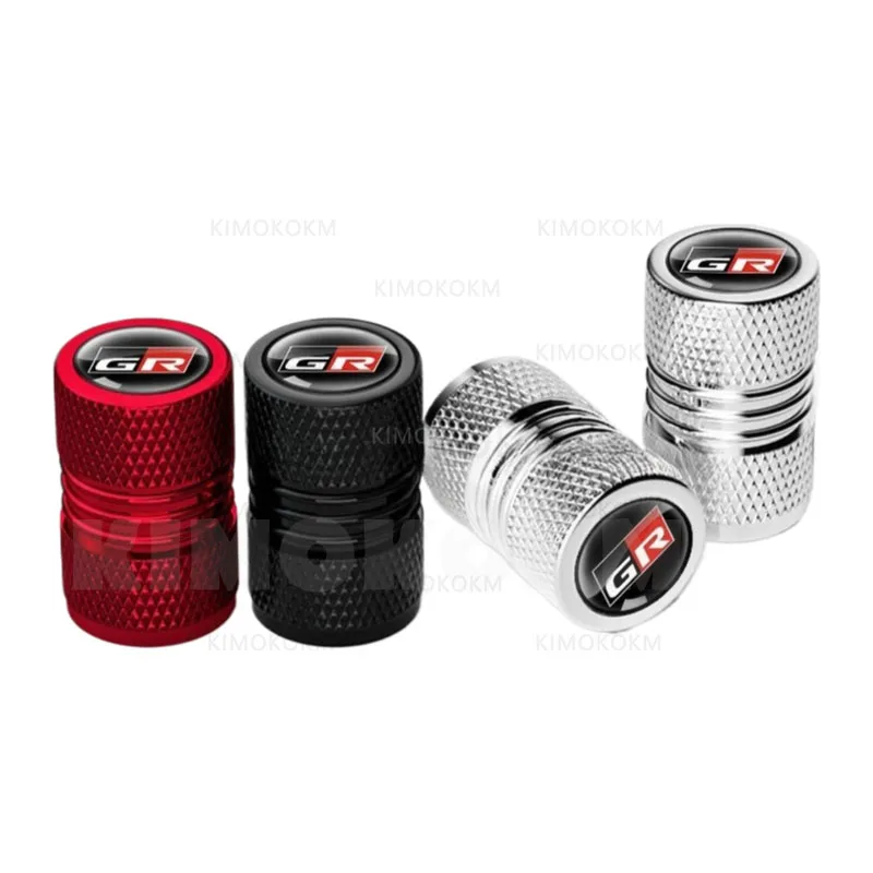 Juego de 4 Tapas de Válvula de Neumático de Aleación de Aluminio para Toyota GR Sport C-HR RAV4 Avensis Prado Prius