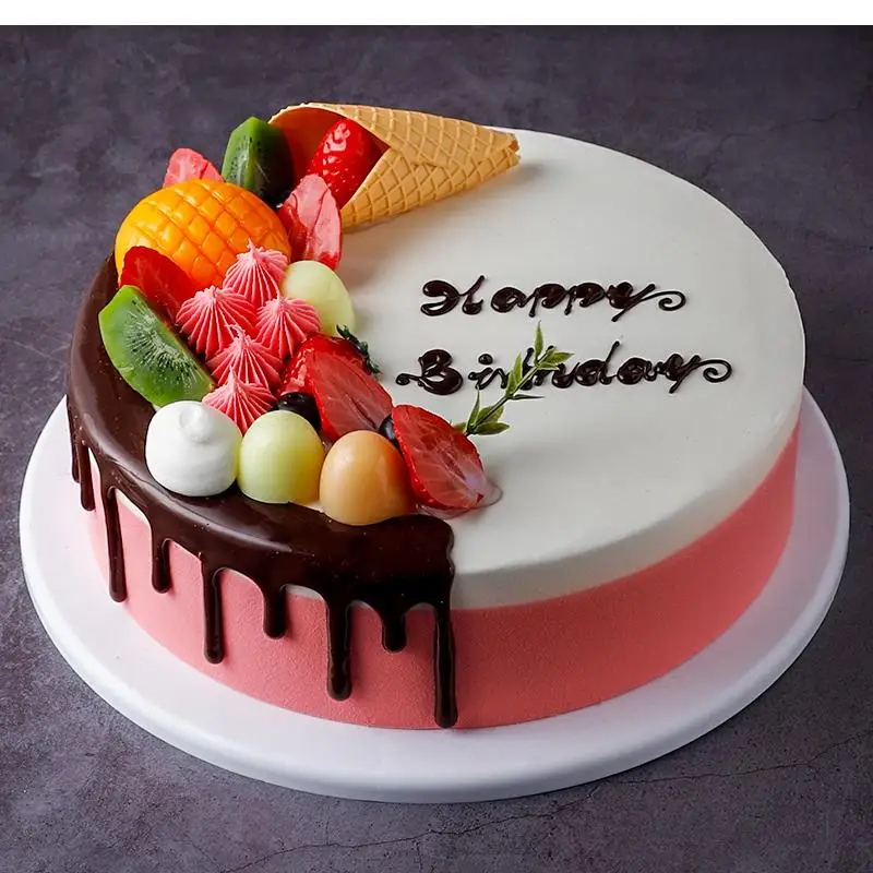 6/8/10 inch Fruit Simulation Cake Model, Silicone Mold, Birthday Window Display Sample, Decoration Accessories