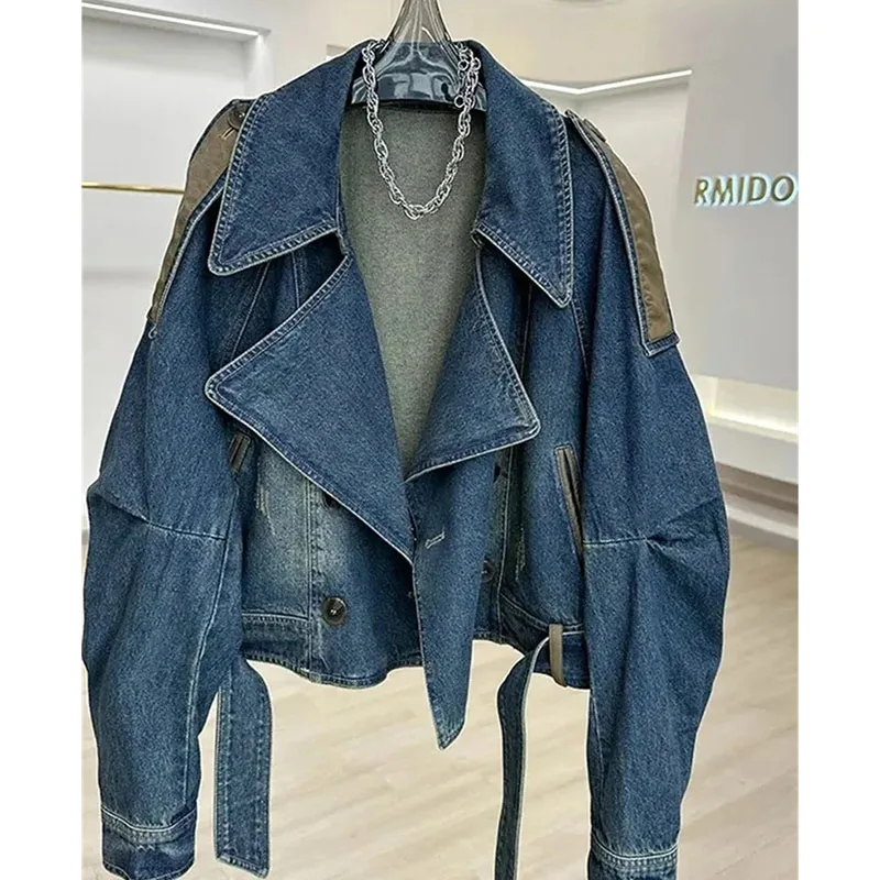 New 2026 Spring Autumn Fashion Vintage Women Jeans Jackets Tops Loose Short Casual Denim Overcoat Outerwear Female Cowboy Coats