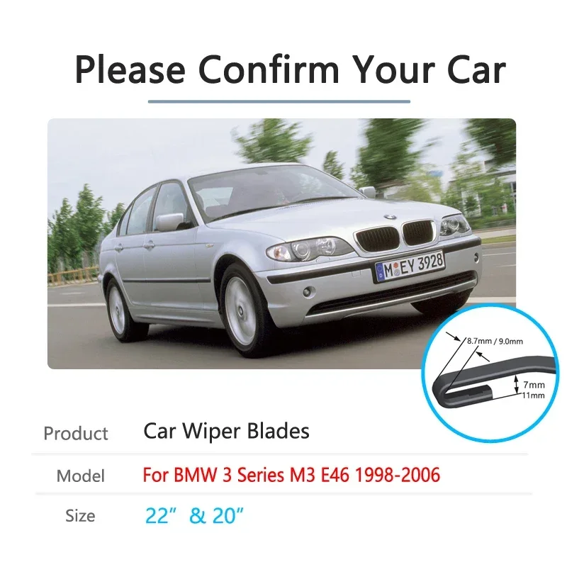 ل BMW 3 سلسلة M3 E46 1998 1999 2000 2001 2002 2003 2004 2005 2006 الجبهة الزجاج الأمامي غسالة فرش اكسسوارات ممسحة السيارة شفرة