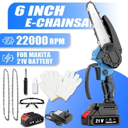 6-Inch Mini Chainsaw Powerful Cordless Rechargeable Handheld Small Electric Saw Power Tool For Makita