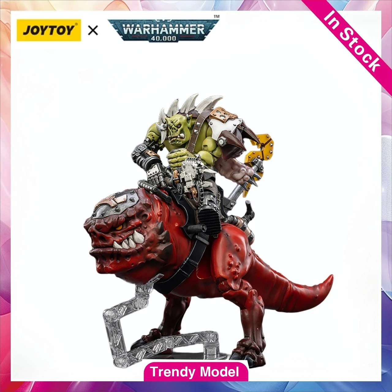 

В наличии JOYTOY Warhammer 40K Орки: Ноб-скуигхог на Смаша-скуиге, фигурки 1/18, модели, подарки, коллекция