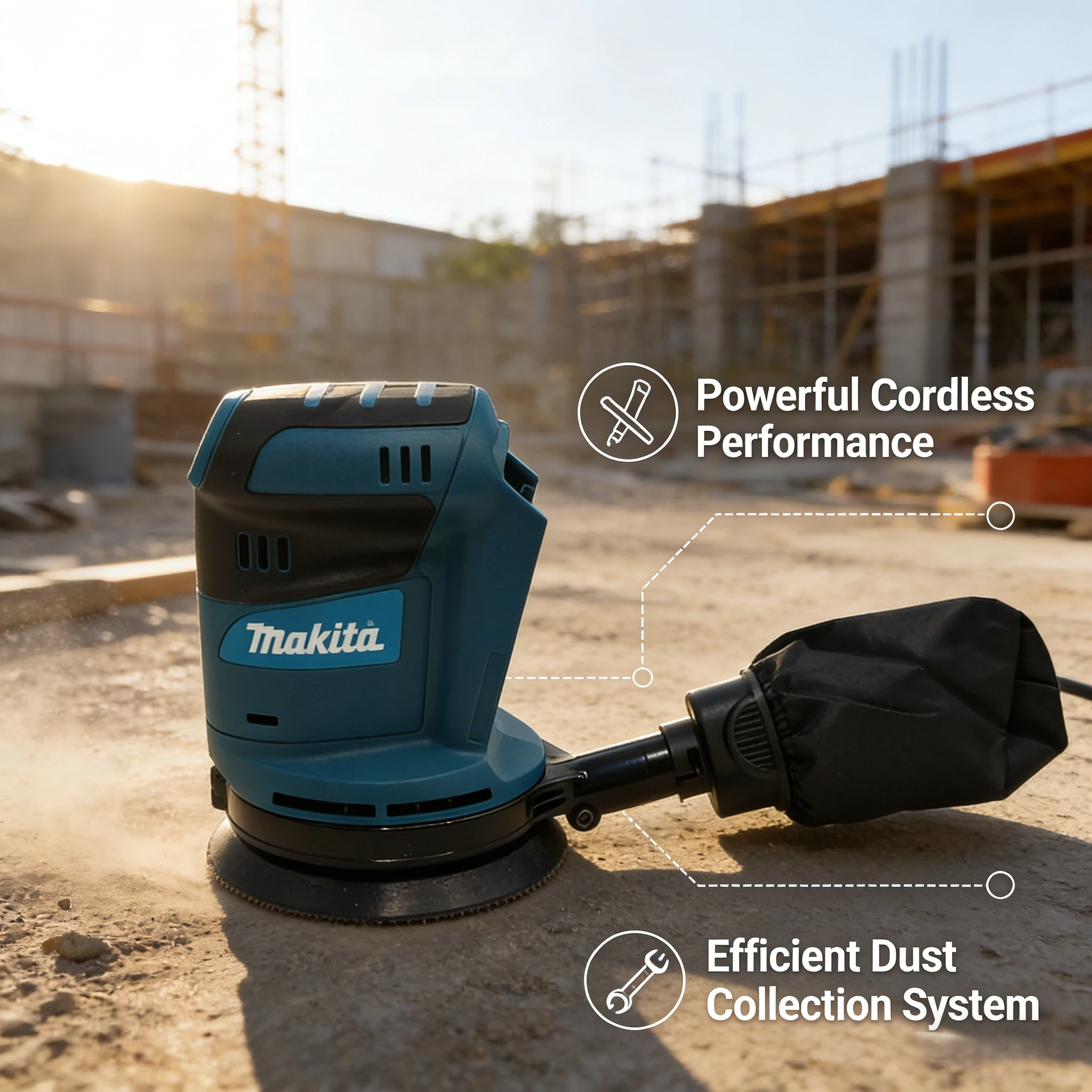 

Makita DBO180Z Lithium Ion Cordless 18V Rechargeable Disc Random Orbital Sander Woodworking Sanding Putty Polishing Bare Tools