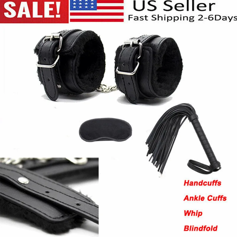 

Bondage Furry Handcuffs Ankle Cuffs Blindfold Restraint Bracelet Mouth Gag BDSM