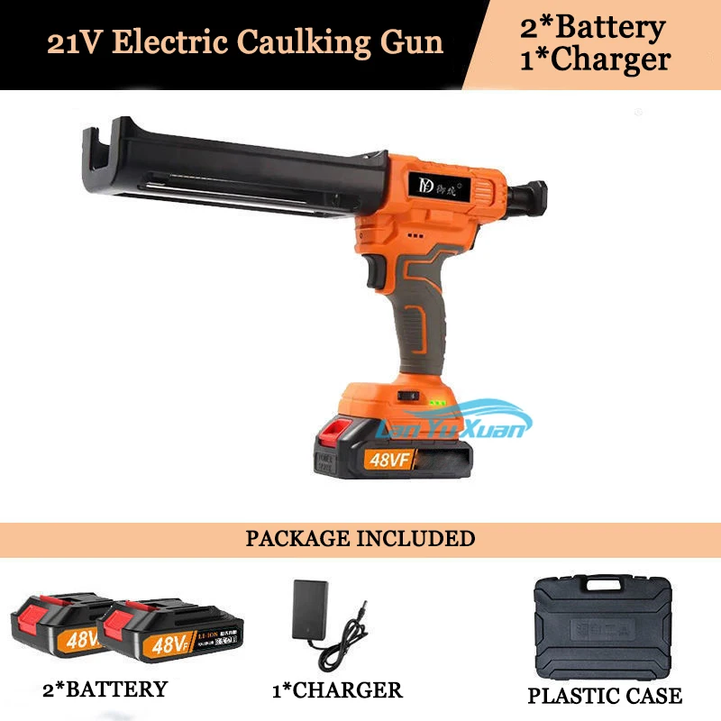 21V Electric Caulking Gun with 2 Lithium Battery  Automatic Adhesive Gun Beauty Seam Glue Electric Silicon Gun