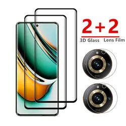 Protector de pantalla de vidrio templado 3D para Realme pro plus, película de lente suave para cámara, vidrio duro completo