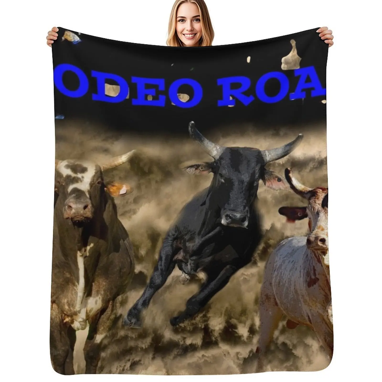 

BULL RIDERS. RODEO QUOTES, RODEO Throw Blanket Decorative Beds Summer Sofa Plush Blankets