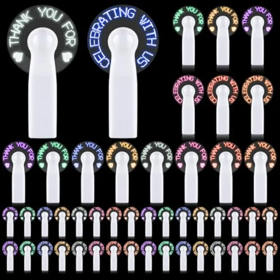 

Mini portable handheld fans for summer beach weddings and baby showers LED, battery-powered, powerful personal fans in assorted