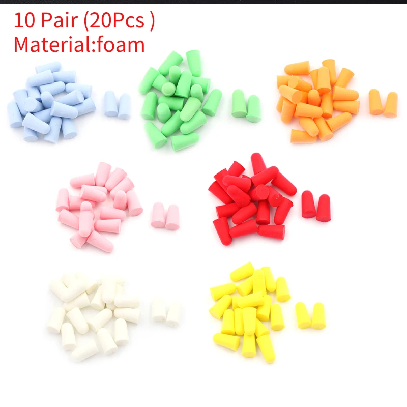 New 10 Pairs PU Foam Ear Plugs Anti Noise Snore Earplugs Comfortable For Study Sleep