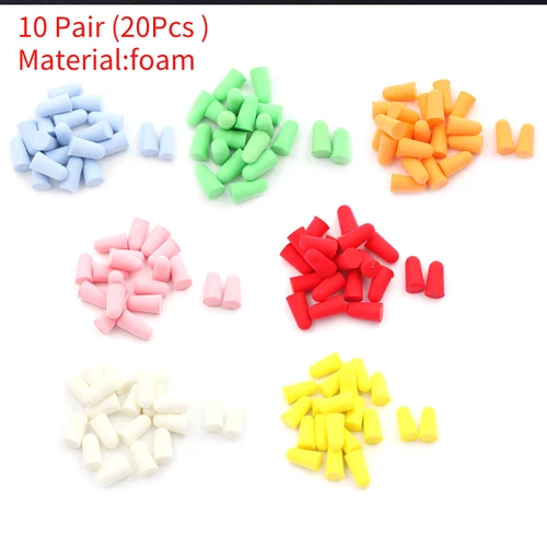Tapones para los oídos de espuma de PU, antiruido, antirronquidos, cómodos para estudiar y dormir, 10 pares, nuevos