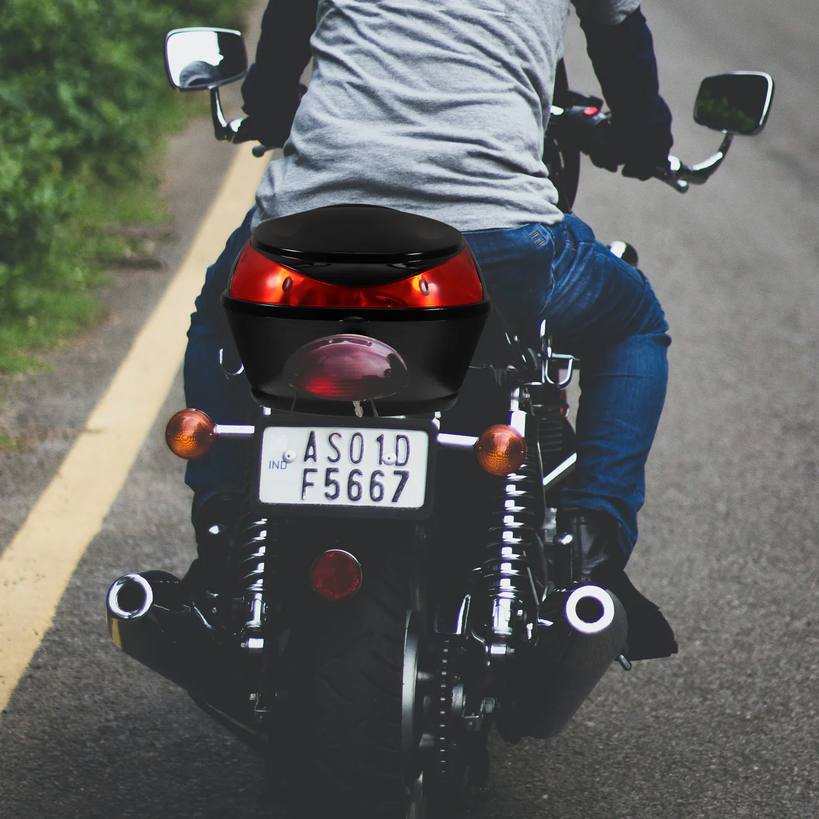 

Motorcycle Tail Trunk Luggage Box Scooter Rear Black Storage Carrier Bracket Heat-resistant Anti-pressure Sturdy Travel