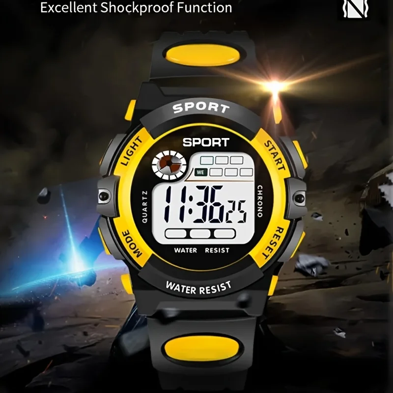 Unisex Electronic Watch, Single Eye Electronic Watch with Alarm Clock and Stopwatch Function, Luminous Casual Sports Watch image 4