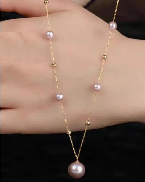 

Rare new SOUTH SEA PINK PEARL PENDANT NECKLACE