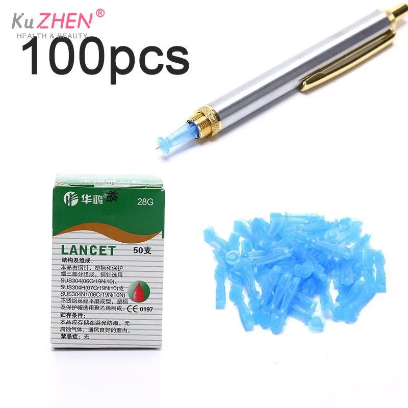 Xie Bleed Blood Acupuncture Line Pen Prick Blood Stasis Continuous Blood Needle Cupping Stabbed Collaterals Blood 100/Set