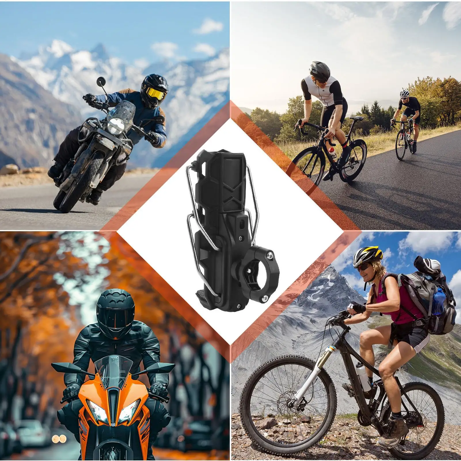 ATV Cup Holder Bikes Water Bottle Mount Size Adjustable No Drill Drink Holder for 1.26-3.15 Inch Diameter Bottles for Bikes