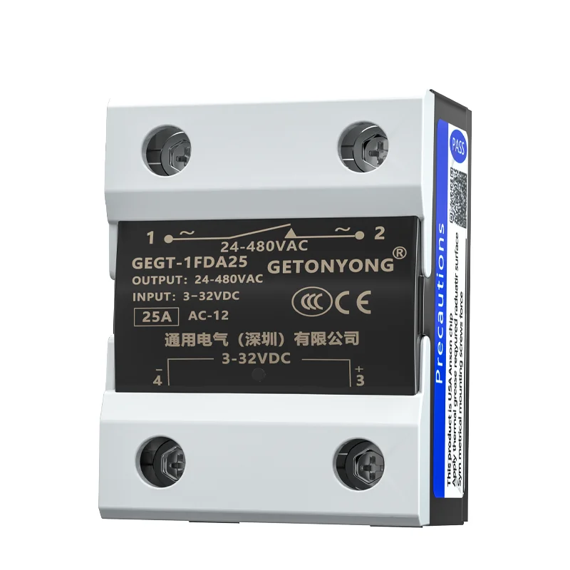 

Универсальное однофазное твердотельное реле 24 В постоянного тока с управлением переменным током 220 В, 25A40A60A100ASSR-25DA40DA