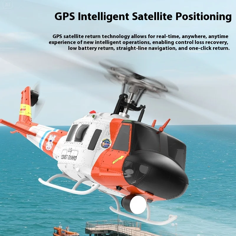 

YUXIANG F07S GPS RC Helicopter Military Scale UH-1 Huey 2.4G 6-Axis Gyro Remote Control Drone with Auto Return Airplane Toy