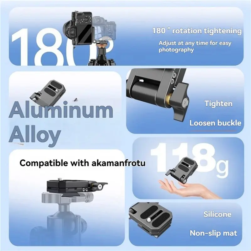 ABGI-2X Klappbare Kamera-L-Halterung Vertikal-Horizontal-Umschaltbare Schnellwechselplatte DSLR-Kamera-Stabilisator – Detail 7