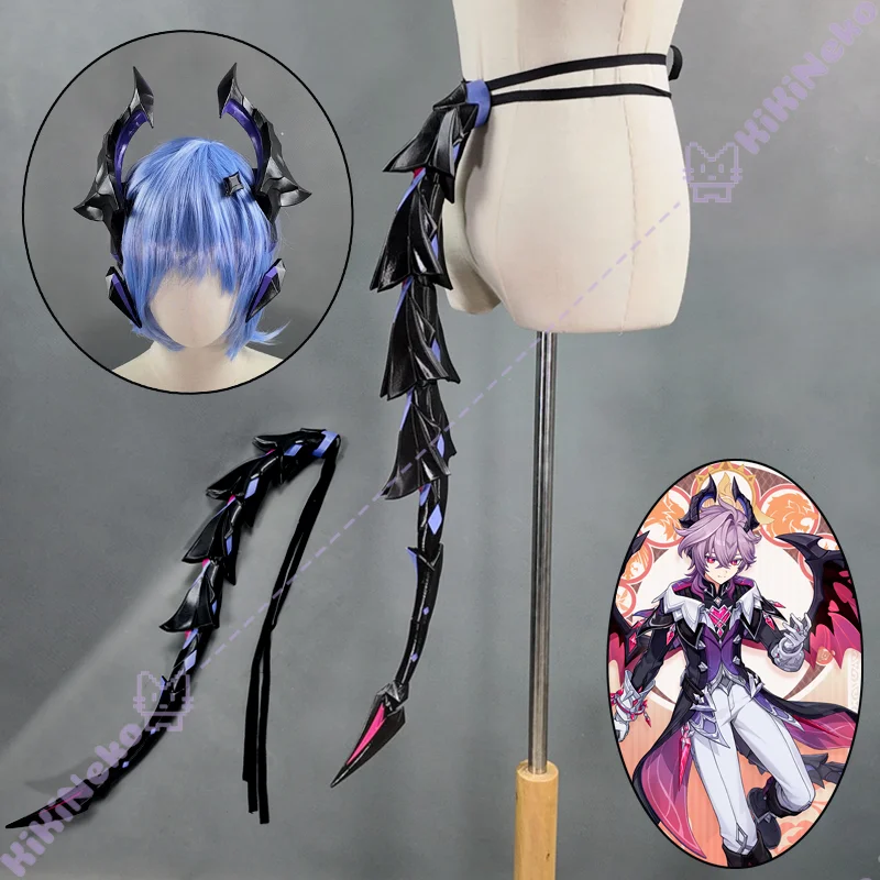 

Game Genshin Imapct Durin Cosplay Prop Durin Tail Headwear Dragon Horn Purple Mini Durin Role Play Hallowmas Carnival Party Prop