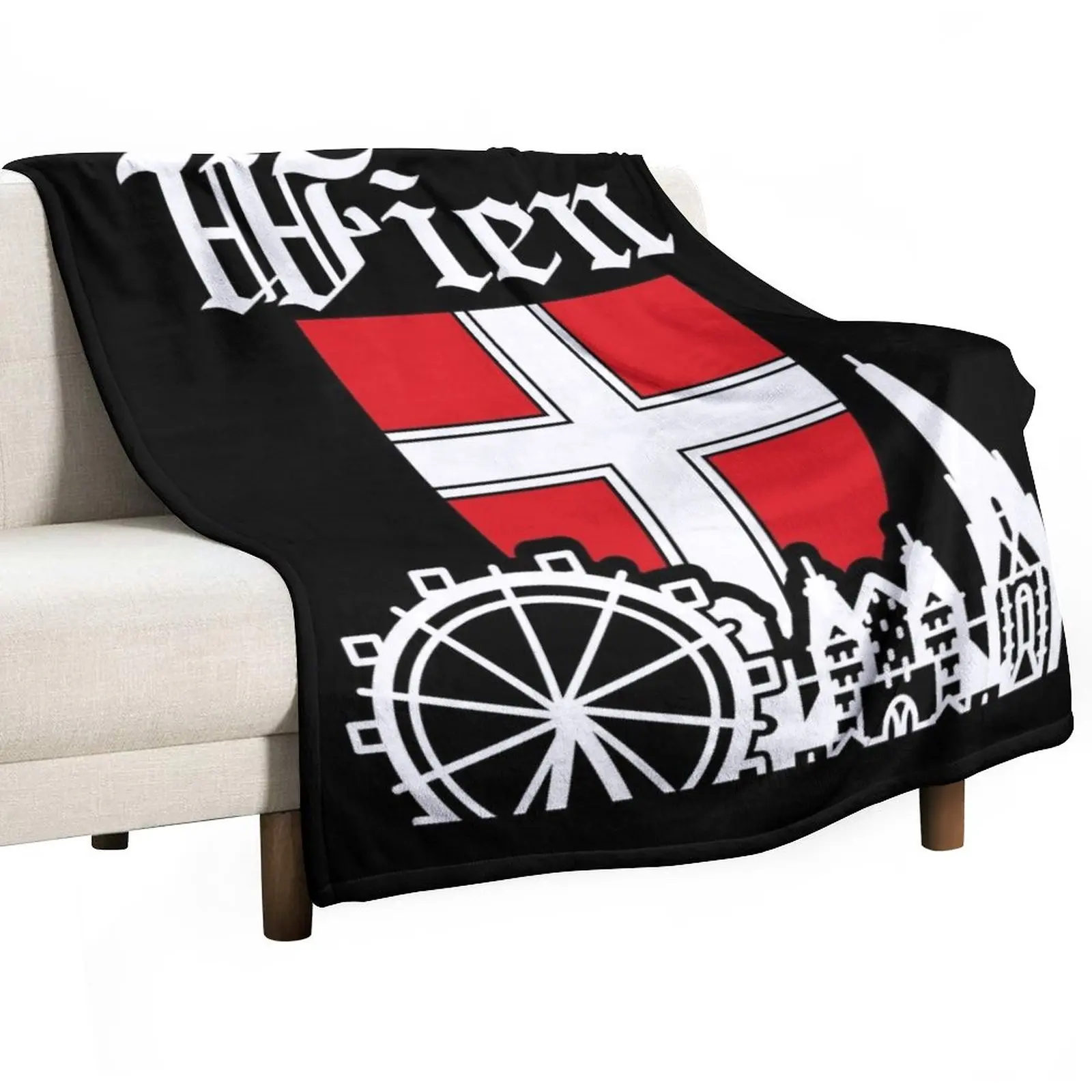 

New Vienna skyline Austria Ferris wheel Prater Stephansdom Throw Blanket Soft Flannels Blankets