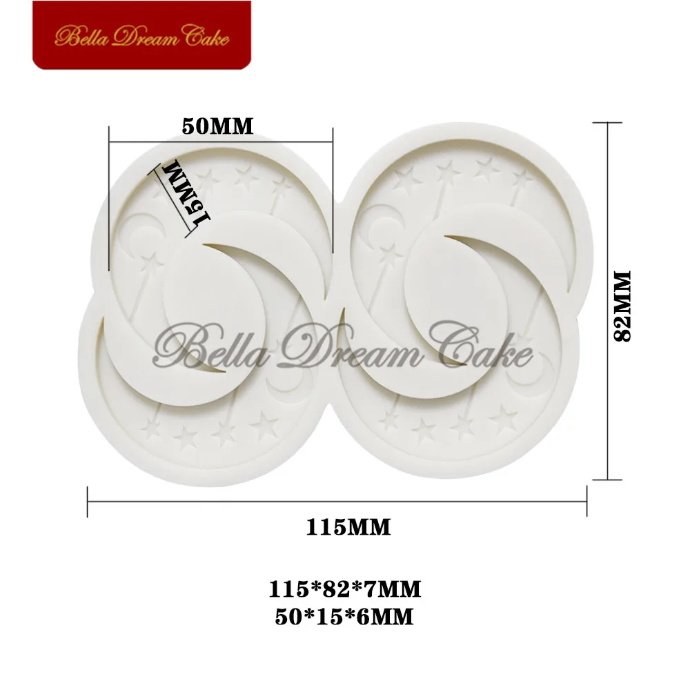 Ramadan Moon Star Silicone Mold Eid Mubarak Candy Fondant Chocolate Mould DIY Clay Craft Model Cake Decorating Tools Bakeware