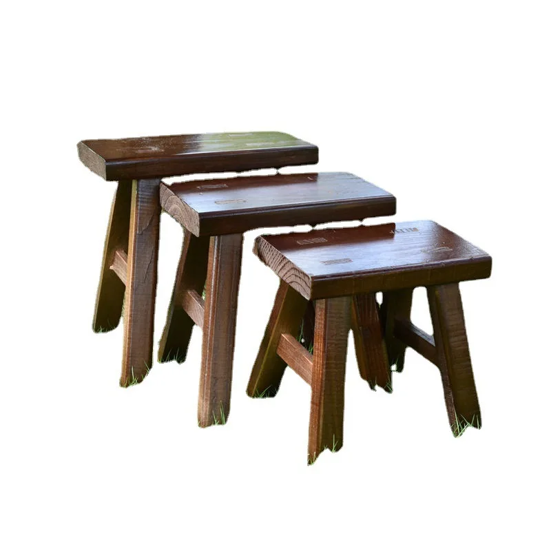 Holzhocker Morden Niedriger Hocker Home Kleine Bank Kreative Kinder Massivholz Quadratischer Schuhhocker Wohnzimmer Stuhl Möbel