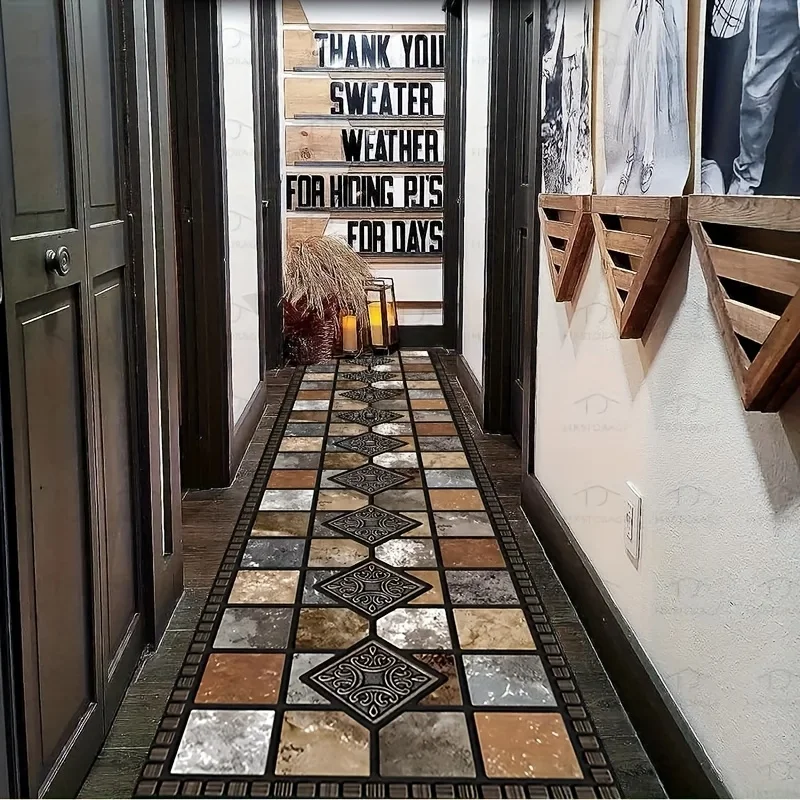 VIKAMA Extra-Long Crystal Velvet Mat Runner Rug Kitchen Floor Mat Welcome Doormat Rug For Bedroom Carpet For Living Room Home De