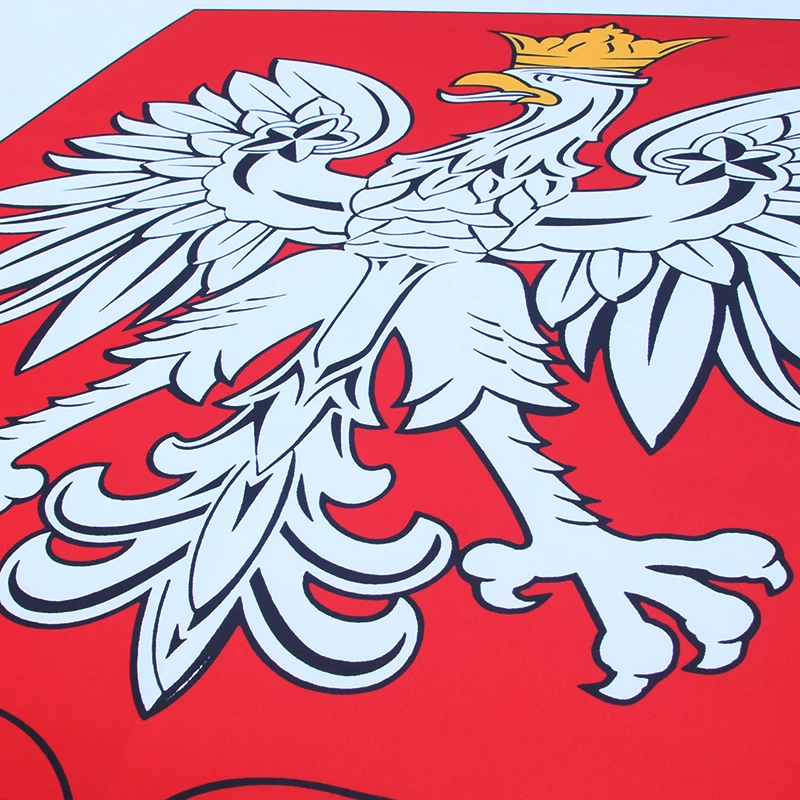 3.8x5.3fts National Polish Eagle Flag Banner Car Hood Cover Flag Elastic Fabrics Engine Cover For Decoration