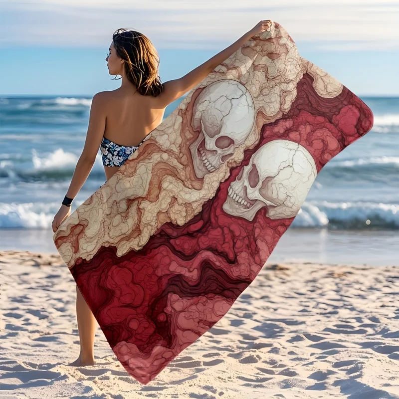 Newest Yacht Slogan Print Microfiber Beach Towel Modern Simple Quick Dry Travel Beach Towel