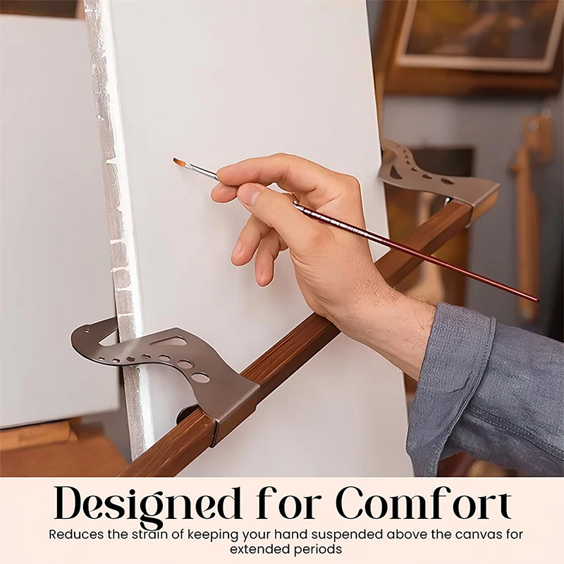 Wooden Adjustable Easel Hand Rest Bar Anti-tremor Artist Wrist Support For Painting Professional Canvas Painting Hand Rest Stick view 5