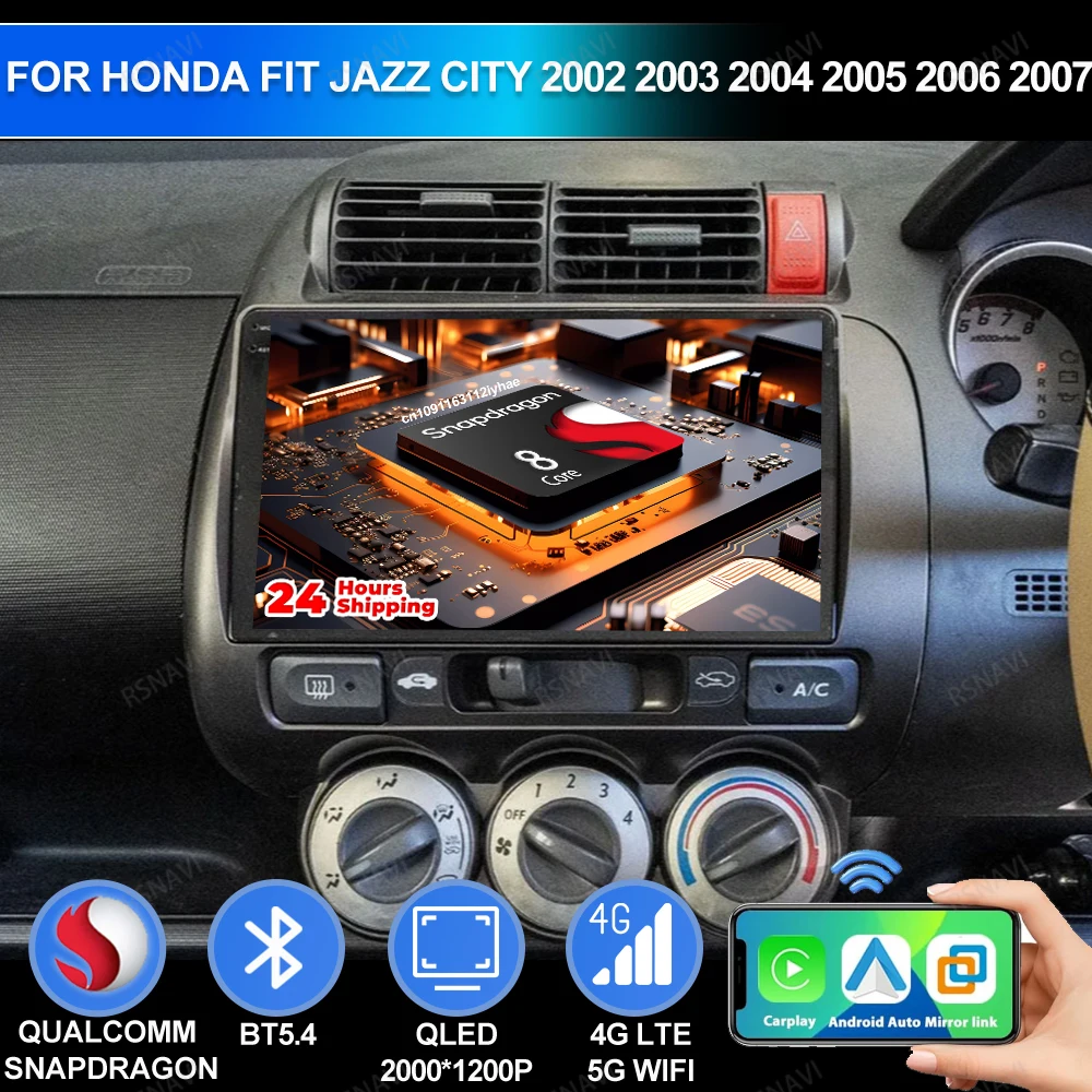 

Android 15 For Honda Fit Jazz City 2002 2003 2004 2005 2006 2007 Autoradio GPS Navigation Car Radio BT DSP AUTO Head Unit Stereo