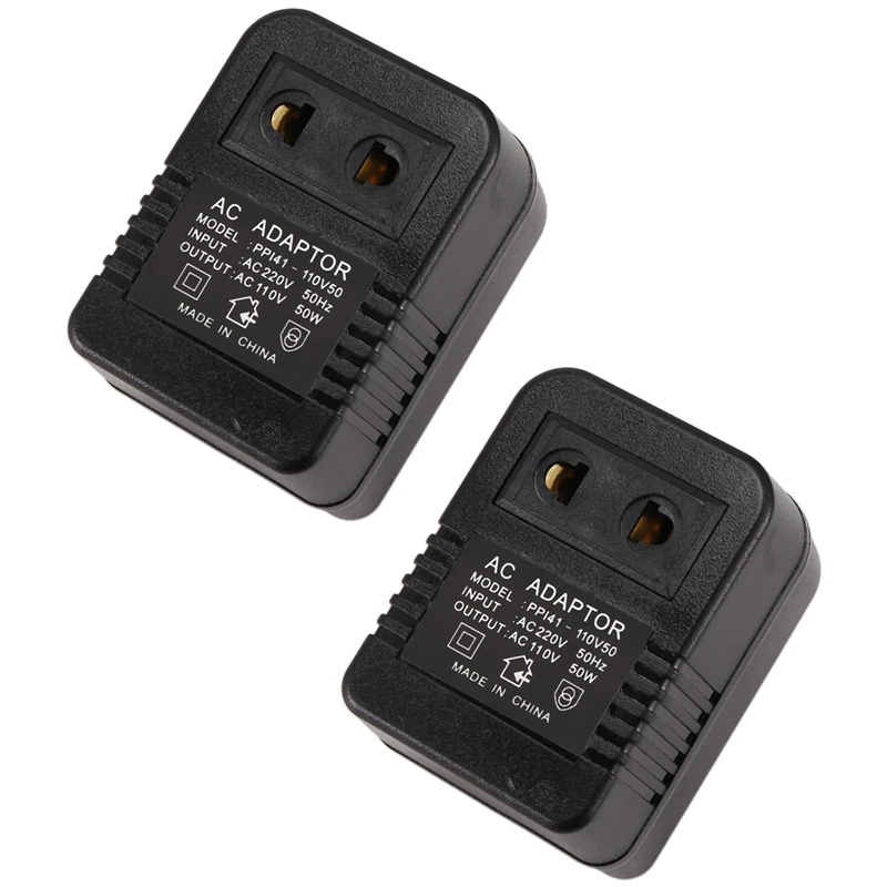 New-2PCS Step Down Transformer Travel Adapter AC220 V To 110V Voltage Converter Voltage Converter Regulator EU Plug