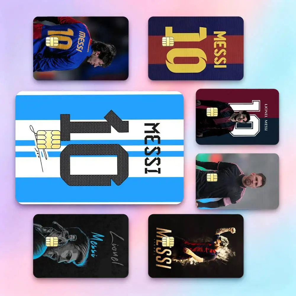Football player 10 L-Lionel Messi Credit Card HD Stickers Small Chip Waterproof Sticker Game Card